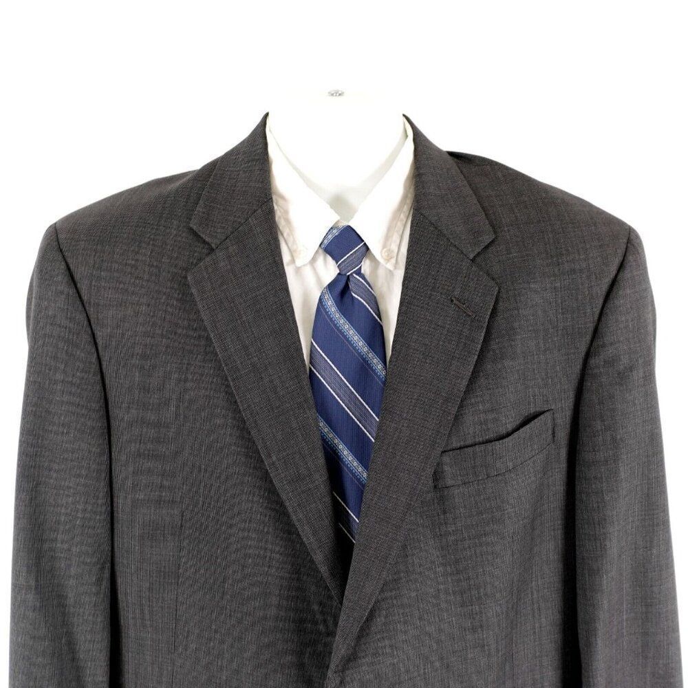 Hart Schaffner Marx Gold Trumpeter Nordstrom Wool Check Gray 2 Button Blazer 44l